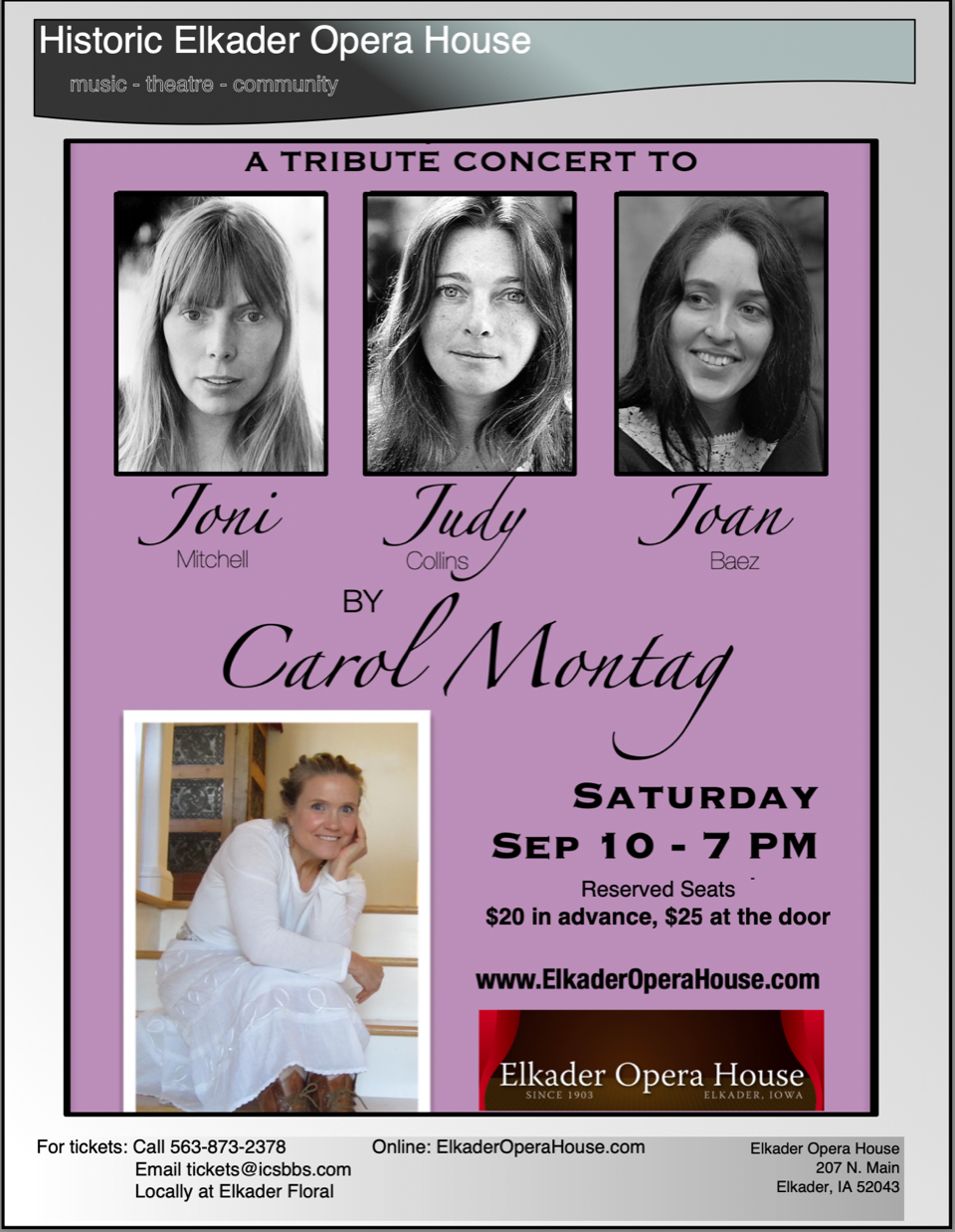 tribute concert by carol montag sep 10 2022