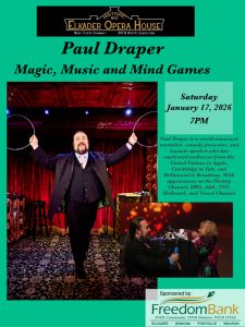 Paul Draper Magic Music And Mind Games Elkader Opera House